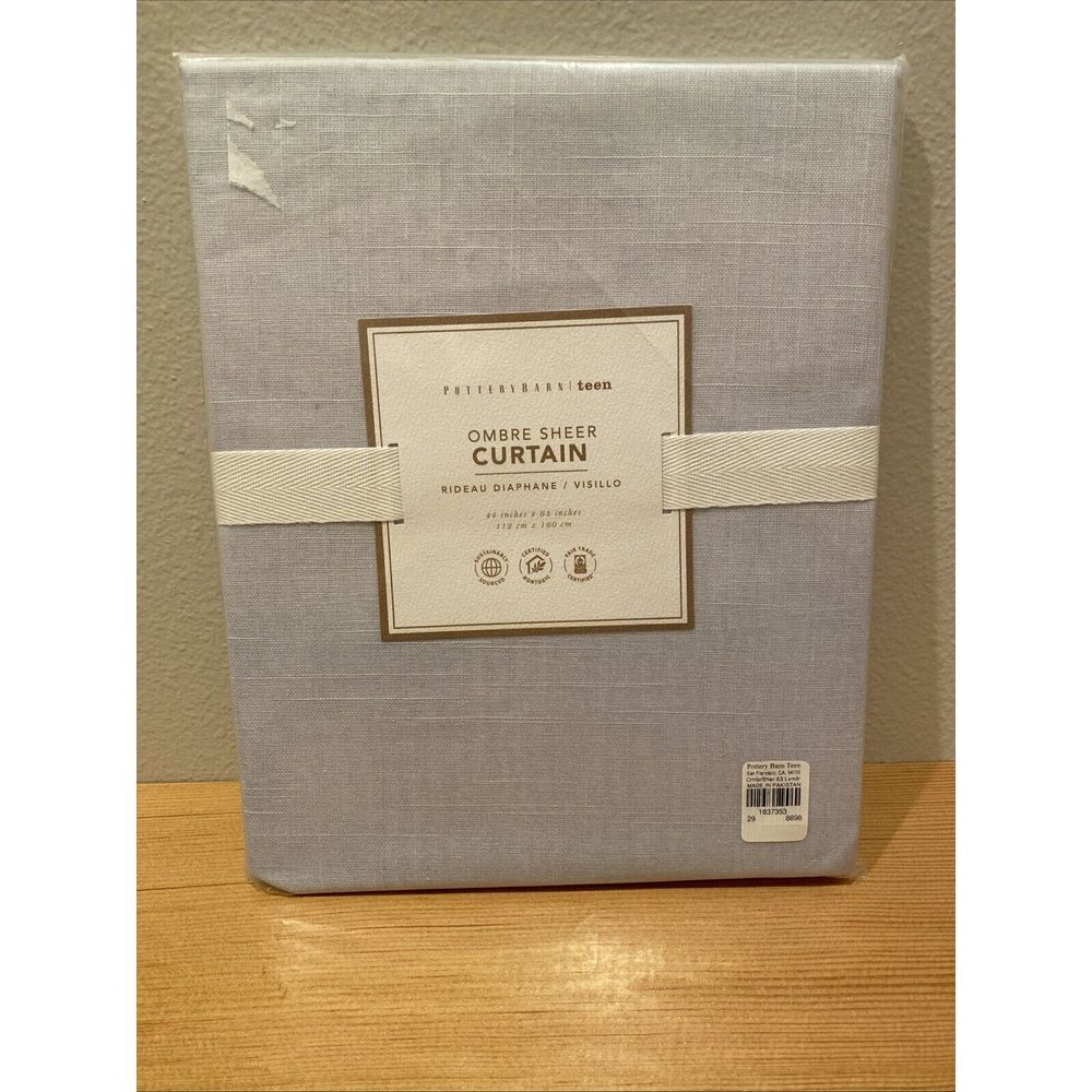 Pottery Barn Teen Ombre Sheer Curtain 44"x 63"‎ Lavender (almost Blue) 1 Curtain